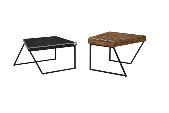 PRICE DROP! Rustic Brown Geometric Coffee Table Set - Industrial Steel & Wood, Space-Saving Living Room Furniture - image 1