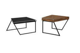 PRICE DROP! Rustic Brown Geometric Coffee Table Set - Industrial Steel & Wood, Space-Saving Living Room Furniture - thumbnail 1