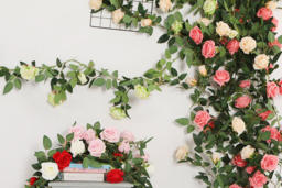 2.5m Festive Faux Flower Garland - Hanging Christmas Decoration, Realistic Silky Fabric, Multi-Pack Options - thumbnail 7