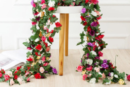 2.5m Festive Faux Flower Garland - Hanging Christmas Decoration, Realistic Silky Fabric, Multi-Pack Options - thumbnail 4