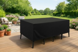 120cm Waterproof Oxford Outdoor Garden Furniture Cover - Weather-Resistant, Black - thumbnail 3