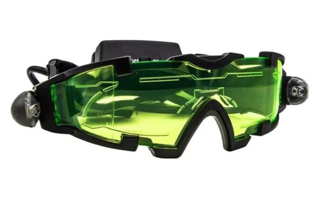 Adjustable LED Night Vision Goggles - Kids' Safety Lighting, Green & Black - image 1