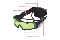 Adjustable LED Night Vision Goggles - Kids' Safety Lighting, Green & Black - thumbnail 8
