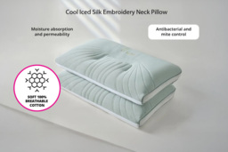 Luxury Ice Silk Cooling Pillow - Adjustable Height, Breathable Cotton, Summer Cooling Comfort - thumbnail 3