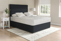 PRICE DROP! Camden Divan Bed with Mattress - 6 Sizes, 7 Colours & Storage Options - thumbnail 1