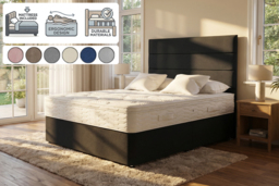 PRICE DROP! Camden Divan Bed with Mattress - 6 Sizes, 7 Colours & Storage Options - thumbnail 2