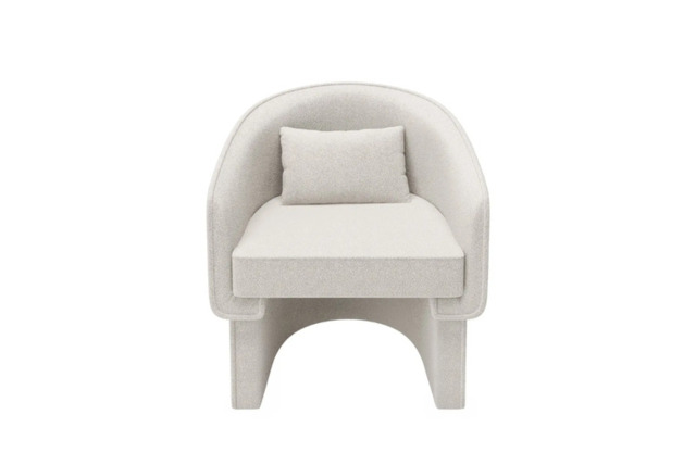Lowen Cream Bouclé Accent Chair with Sculptural Curved Style - image 1