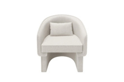 Lowen Cream Bouclé Accent Chair with Sculptural Curved Style - thumbnail 1