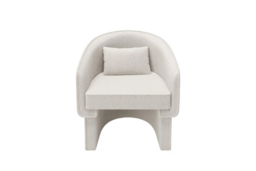 Lowen Cream Bouclé Accent Chair with Sculptural Curved Style - thumbnail 5