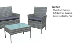PRICE DROP! Weather-Resistant 4-Seater Rattan Garden Dining Set - Modern Outdoor Lounge - thumbnail 8