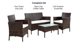 PRICE DROP! Weather-Resistant 4-Seater Rattan Garden Dining Set - Modern Outdoor Lounge - thumbnail 7