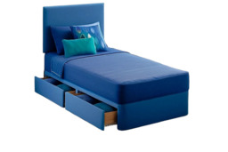Bold Colour Kid's Plush Divan Bed with Mattress & Optional Storage - thumbnail 3