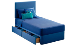 Bold Colour Kid's Plush Divan Bed with Mattress & Optional Storage - thumbnail 7
