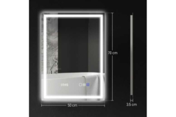 PRICE DROP! Wall Mounted LED Vanity Mirror - 50x70cm, Frameless Glass, Anti-Fog, Dimmable, Modern Bathroom Mirror - thumbnail 7