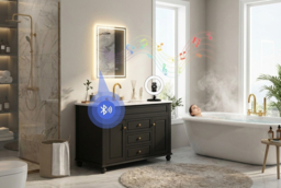 PRICE DROP! Wall Mounted LED Vanity Mirror - 50x70cm, Frameless Glass, Anti-Fog, Dimmable, Modern Bathroom Mirror - thumbnail 6