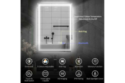 PRICE DROP! Wall Mounted LED Vanity Mirror - 50x70cm, Frameless Glass, Anti-Fog, Dimmable, Modern Bathroom Mirror - thumbnail 8