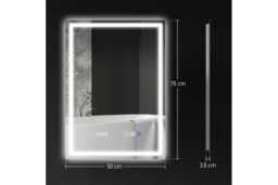 PRICE DROP! Wall Mounted LED Vanity Mirror - 50x70cm, Frameless Glass, Anti-Fog, Dimmable, Modern Bathroom Mirror - thumbnail 3