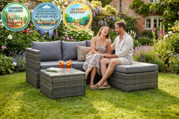 PRICE DROP! 4-Seater Weather-Resistant Rattan Garden Sofa Set - thumbnail 6