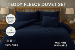 Premium Teddy Fleece Duvet Set - Extra Soft, Easy Care, Four Sizes, Modern Cosy Bedding - thumbnail 6