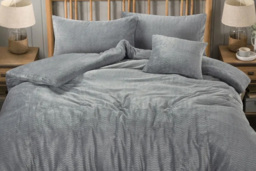 Premium Teddy Fleece Duvet Set - Extra Soft, Easy Care, Four Sizes, Modern Cosy Bedding - thumbnail 3
