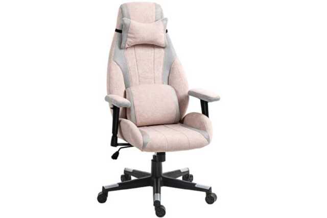 Pale Pink Velvet Ergonomic Gaming & Office Chair with Adjustable Lumbar Support & Headrest - image 1