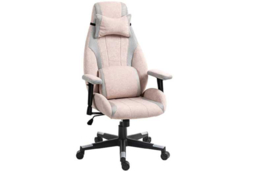 Pale Pink Velvet Ergonomic Gaming & Office Chair with Adjustable Lumbar Support & Headrest - thumbnail 5
