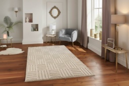 Machine Washable Soft Polyester Area Rug - Non-Slip, Modern Geometric, Scandi Style for Living Room, Bedroom & Kitchen - thumbnail 2