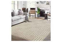 Machine Washable Soft Polyester Area Rug - Non-Slip, Modern Geometric, Scandi Style for Living Room, Bedroom & Kitchen - thumbnail 4