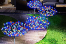PRICE DROP! Set of 4 Solar Firework LED Christmas Lights - Outdoor Pre-Lit Pathway & Garden Festive Decor, 87cm - thumbnail 5