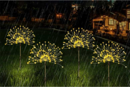 PRICE DROP! Set of 4 Solar Firework LED Christmas Lights - Outdoor Pre-Lit Pathway & Garden Festive Decor, 87cm - thumbnail 8