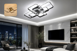 LED Semi-Flush Ceiling Light with Remote - thumbnail 6