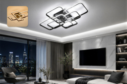 LED Semi-Flush Ceiling Light with Remote - thumbnail 2