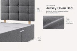 Jersey Divan Bed with Headboard - thumbnail 8
