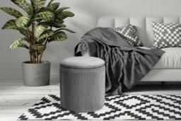 Grey Velvet Multi-Functional Pleated Storage Ottoman - thumbnail 8