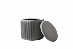 Grey Velvet Multi-Functional Pleated Storage Ottoman - thumbnail 5