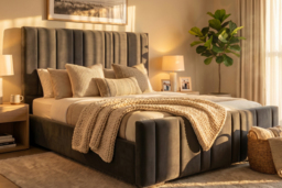 Lisbon Upholstered Bed with Mattress for Supreme Comfort & Style - thumbnail 1
