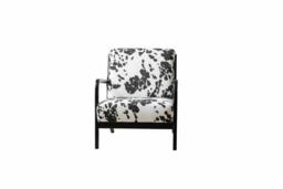 Velvet-Upholstered Black & White Spotted Armchair - Comfy & Stylish - thumbnail 1