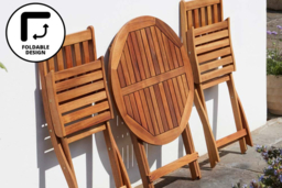 Acacia Hardwood Foldable Bistro Set - 2-Seater Outdoor Dining Furniture - thumbnail 8
