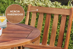 Acacia Hardwood Foldable Bistro Set - 2-Seater Outdoor Dining Furniture - thumbnail 7