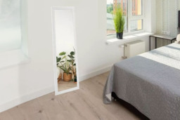 36cm x 106cm Full Length Wall Mounted Mirror - Modern Glass, Adjustable Over Door or Wall Hanging, Black or White Frame - thumbnail 4