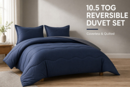 10.5 Tog Coverless & Reversible Duvet Set with Quilted Pillowcase - thumbnail 7