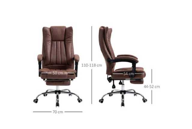 PRICE DROP! Vinsetto Deluxe Ergonomic Reclining Office Chair - Microfibre, Adjustable Height, Spacious Design - image 1