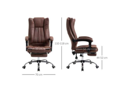 PRICE DROP! Vinsetto Deluxe Ergonomic Reclining Office Chair - Microfibre, Adjustable Height, Spacious Design - thumbnail 5