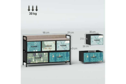PRICE DROP! Blue 5-Drawer Modular Fabric Chest - Steel Frame, Removable Drawers, Space-Saving Storage Unit - thumbnail 7