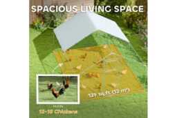 Large Chicken Run for 12-18 Chickens - Secure Outdoor Coop, Easy Clean, Weatherproof, Multi-Accessory - thumbnail 4