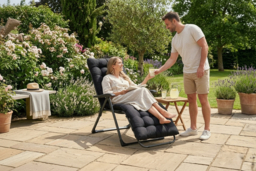 Extra-Thick Full Length Outdoor Chair Cushion - Garden Patio Accessory - thumbnail 6