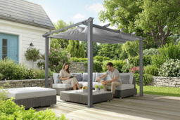 Aluminium Pergola Rectangular Gazebo - Modern Weather-Resistant 3m or 4m Garden Shelter - thumbnail 6