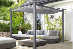Aluminium Pergola Rectangular Gazebo - Modern Weather-Resistant 3m or 4m Garden Shelter