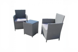 Rattan Garden Bistro Set with 2 Chairs and Table - Compact Outdoor Seating - thumbnail 7
