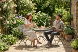 Modern Square Glass Bistro Table - Weather-Resistant Steel, 76x76cm, Outdoor Dining - thumbnail 1